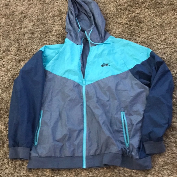 Nike Other - Nike Blue Colorblock Hooded Windbreaker